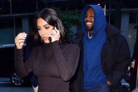 Kim Kardashian West and Kanye West arrive to Estiatorio Milos on November 6, 2019 in New York City.