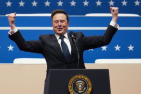 Tesla, SpaceX and X CEO Elon Musk gestures while speaking during an inauguration event at Capital One Arena on January 20, 2025 in Washington, DC. Donald Trump takes office for his second term as the 47th president of the United States.