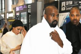 Bianca Censori and Kanye West are seen upon arrival at Narita International Airport on June 09, 2024 in Narita, Japan.