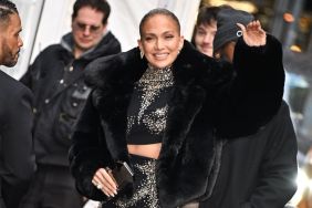 Jennifer Lopez arrives to the opening of "Othello" on Broadway at the Ethel Barrymore Theatre on March 23, 2025 in New York City.